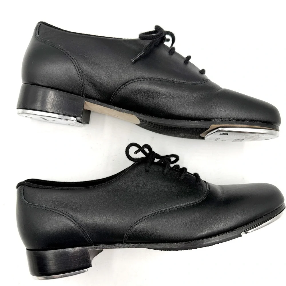 Bloch Respect Tap Shoes Black Leather Oxford Dance Women Size 8 NARROW